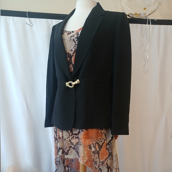 SHEIN Duster Hi Low Outter Wear Styled Look Snakeskin Orange Blk Sz L - Picture 12 of 13